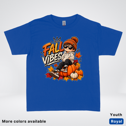 Fall Vibes – Cool Pumpkin Patch Autumn Youth T-Shirt
