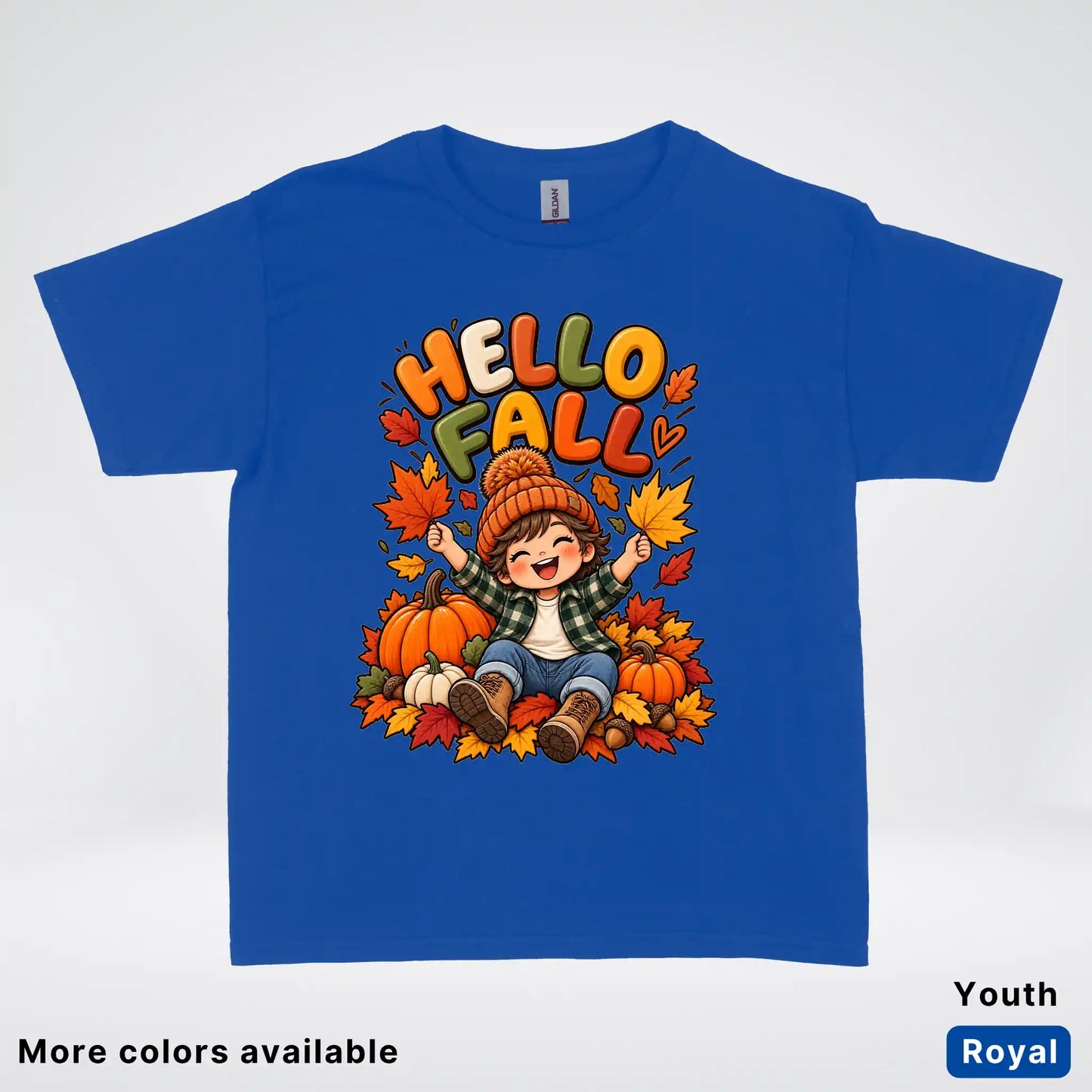 Hello Fall – Autumn Pumpkin Patch Youth T-Shirt