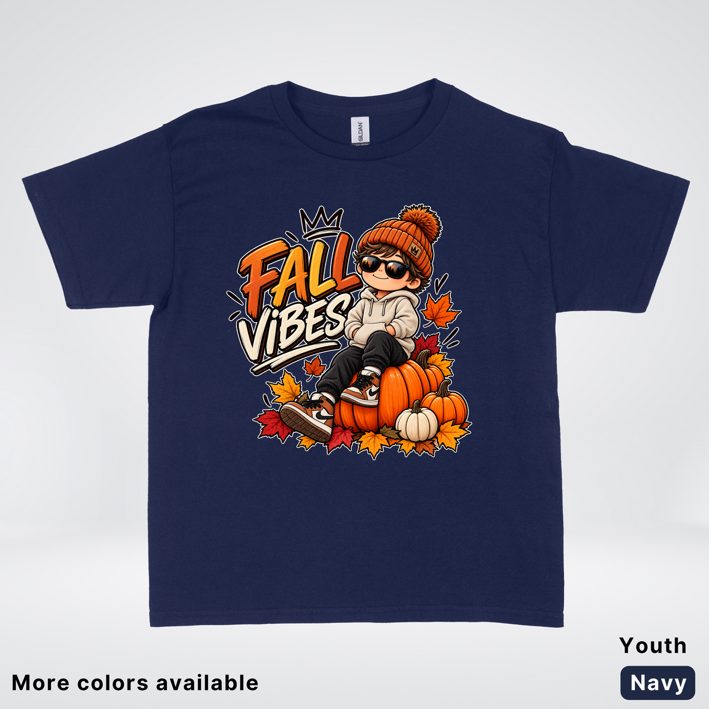 Fall Vibes – Cool Pumpkin Patch Autumn Youth T-Shirt