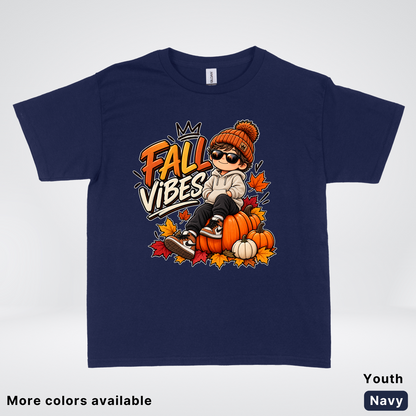 Fall Vibes – Cool Pumpkin Patch Autumn Youth T-Shirt