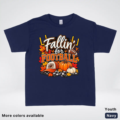 Fallin’ for Football – Pumpkin Season Game Day Youth T-Shirt