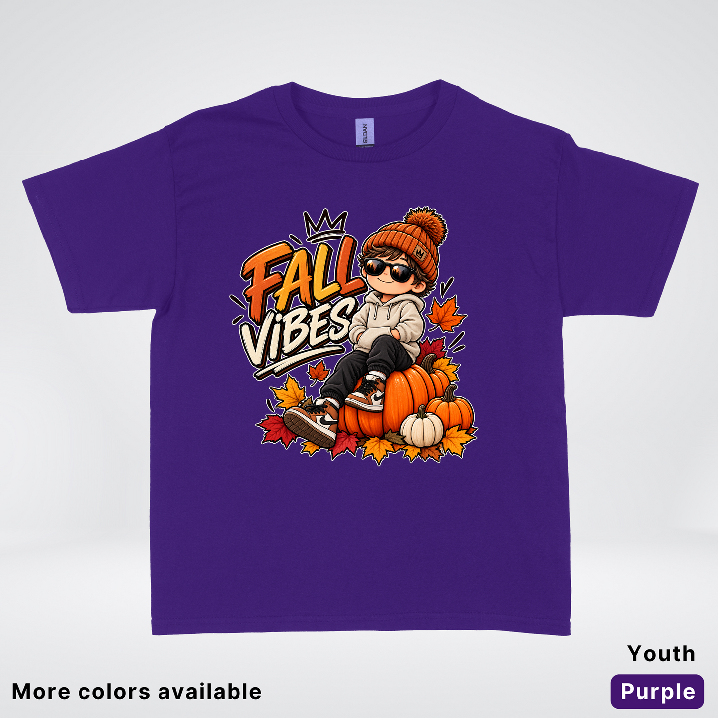 Fall Vibes – Cool Pumpkin Patch Autumn Youth T-Shirt