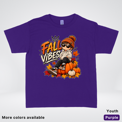Fall Vibes – Cool Pumpkin Patch Autumn Youth T-Shirt