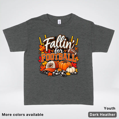 Fallin’ for Football – Pumpkin Season Game Day Youth T-Shirt