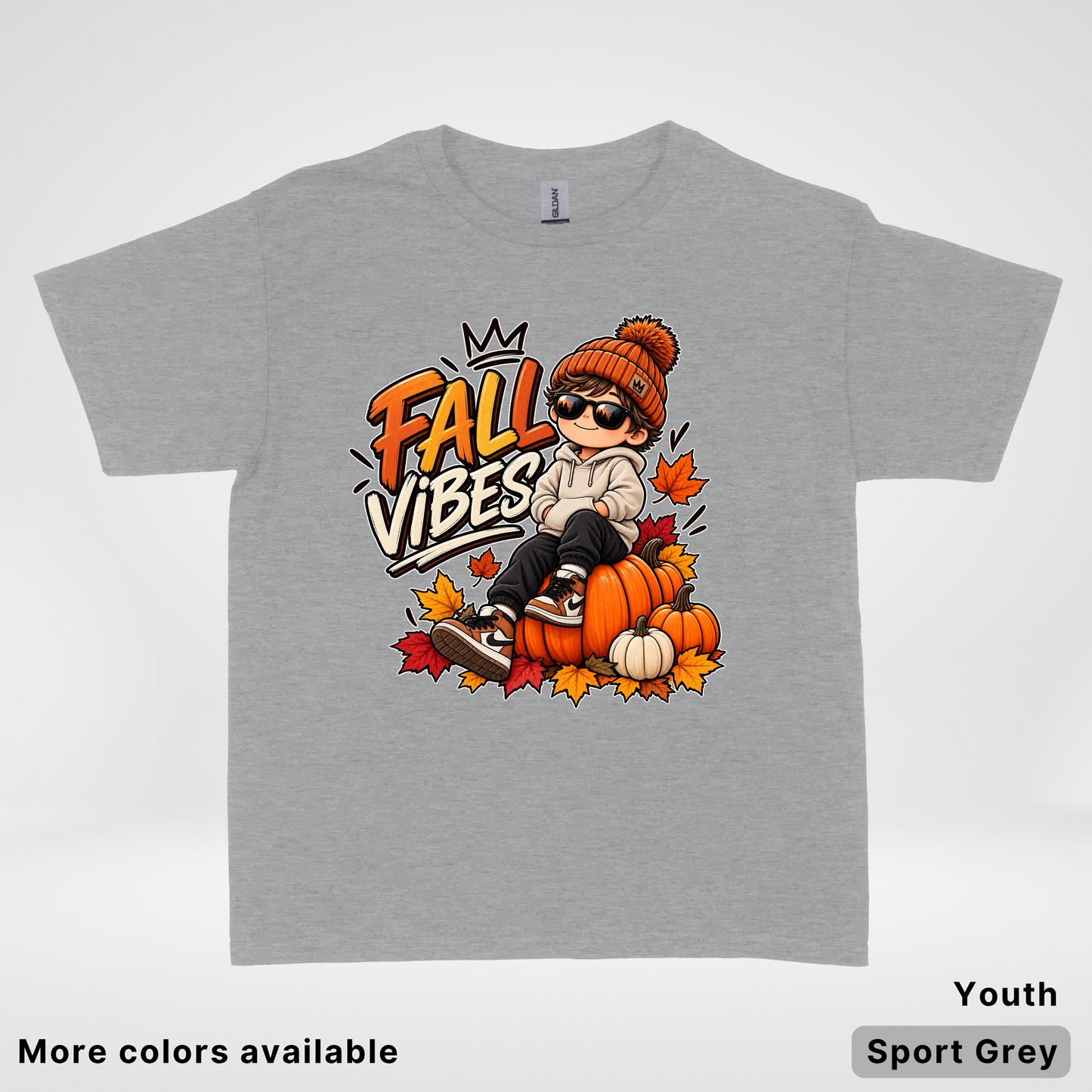 Fall Vibes – Cool Pumpkin Patch Autumn Youth T-Shirt