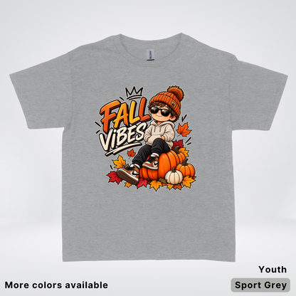 Fall Vibes – Cool Pumpkin Patch Autumn Youth T-Shirt