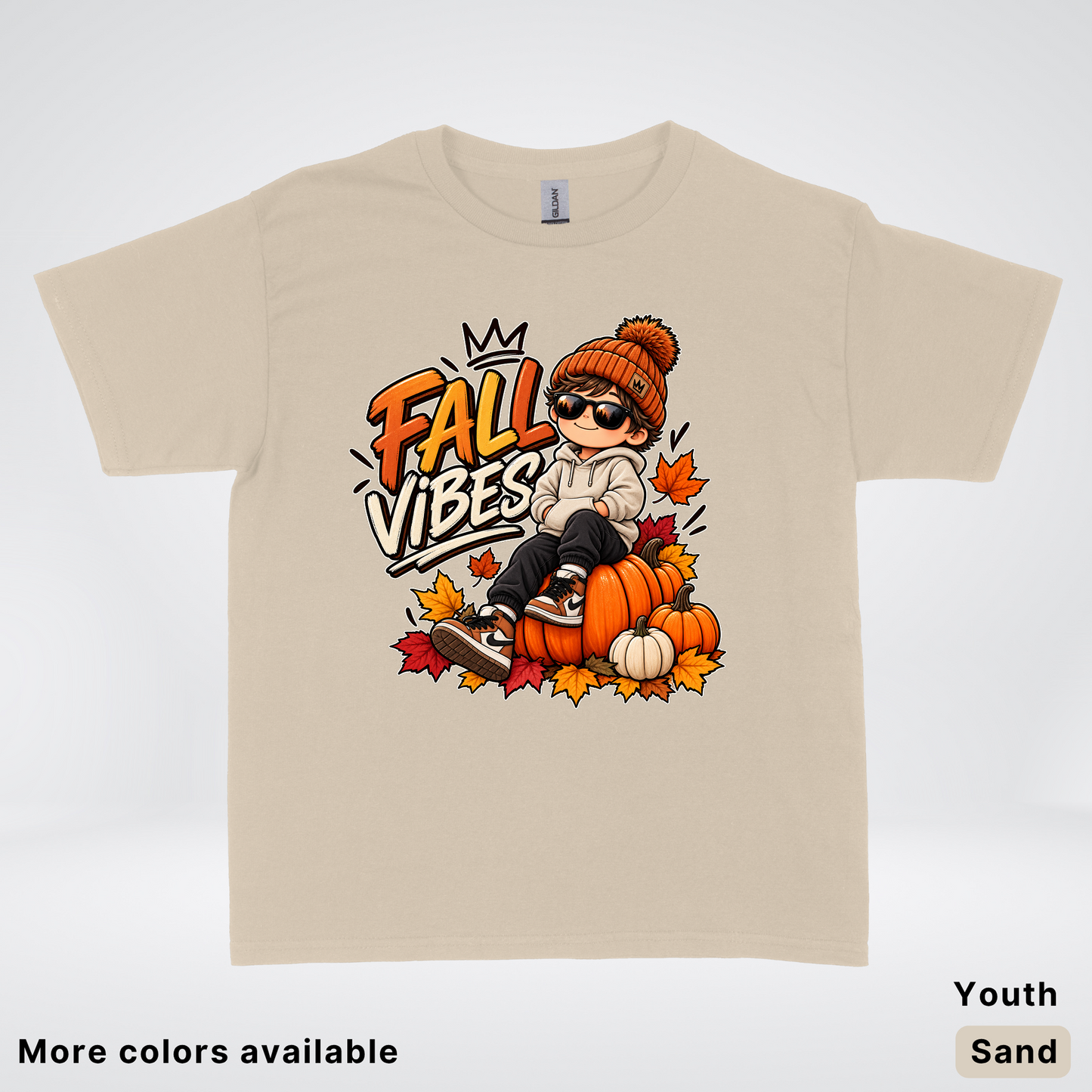 Fall Vibes – Cool Pumpkin Patch Autumn Youth T-Shirt