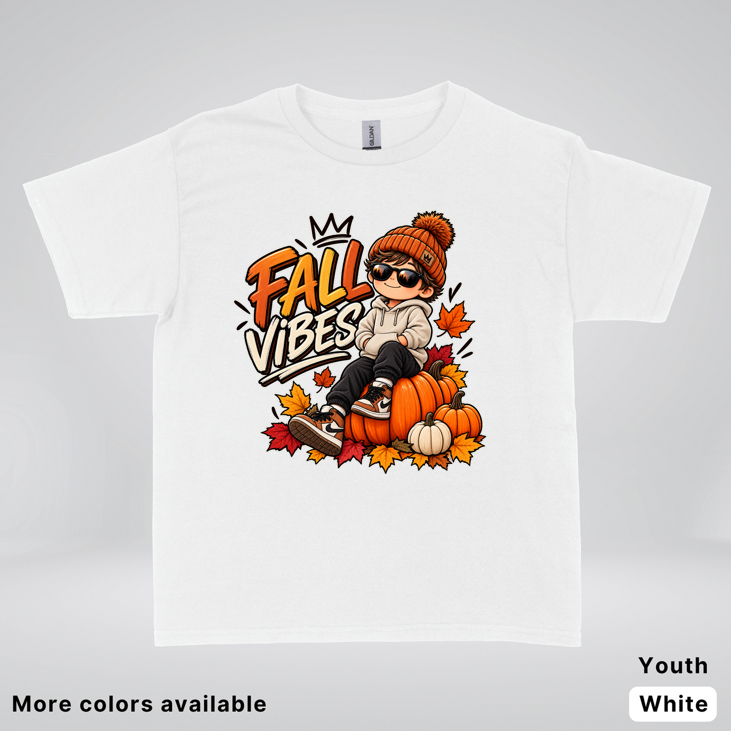 Fall Vibes – Cool Pumpkin Patch Autumn Youth T-Shirt