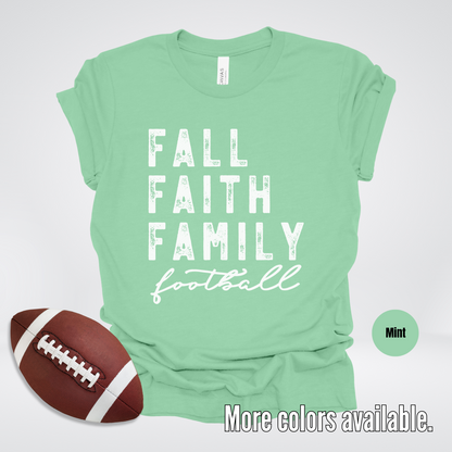 Fall Faith Family Football T-Shirt