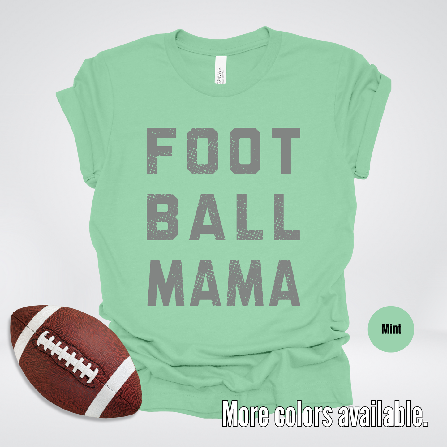 Football Mama Distressed - Gray Design - T-Shirt