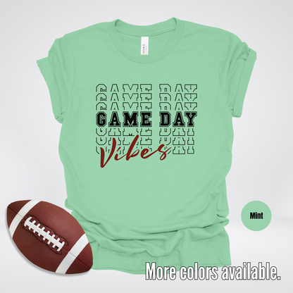 Game Day Vibes Stacked - Black Design T-Shirt