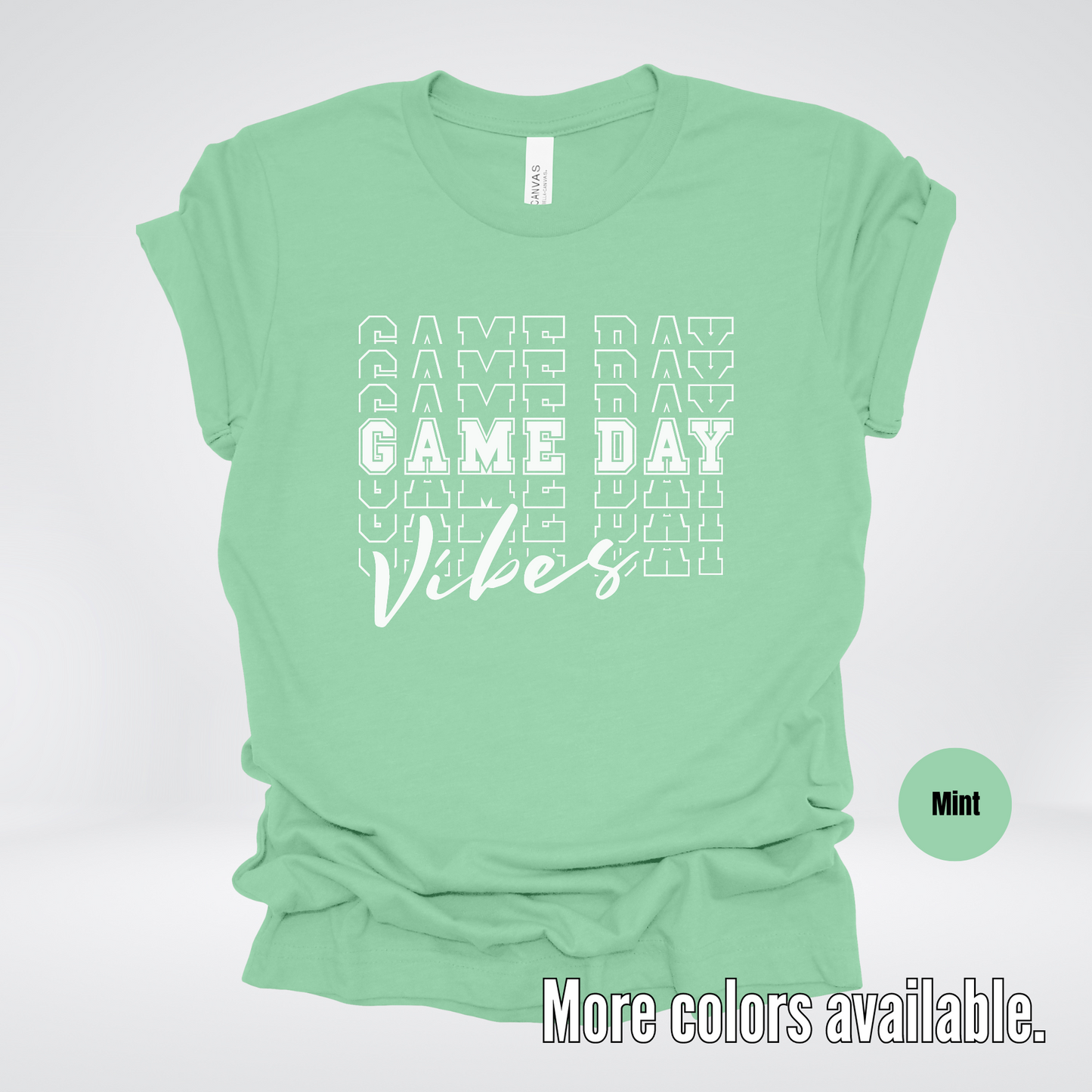 Game Day Vibes Stacked - White Design - T-Shirt