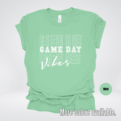 Game Day Vibes Stacked - White Design - T-Shirt