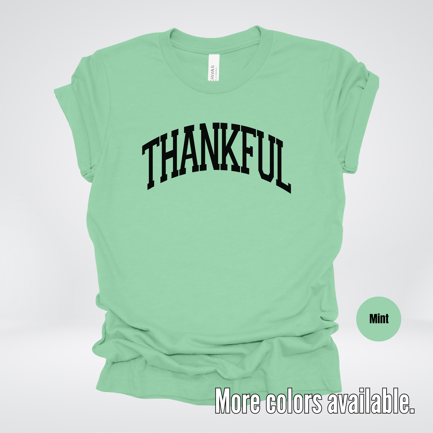 Thankful Varsity T-Shirt - Black Design