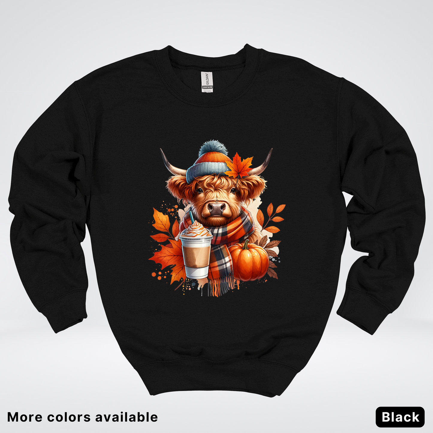 Fall Cow Cold Brew Coffee Pumpkin - Crewneck Sweatshirts
