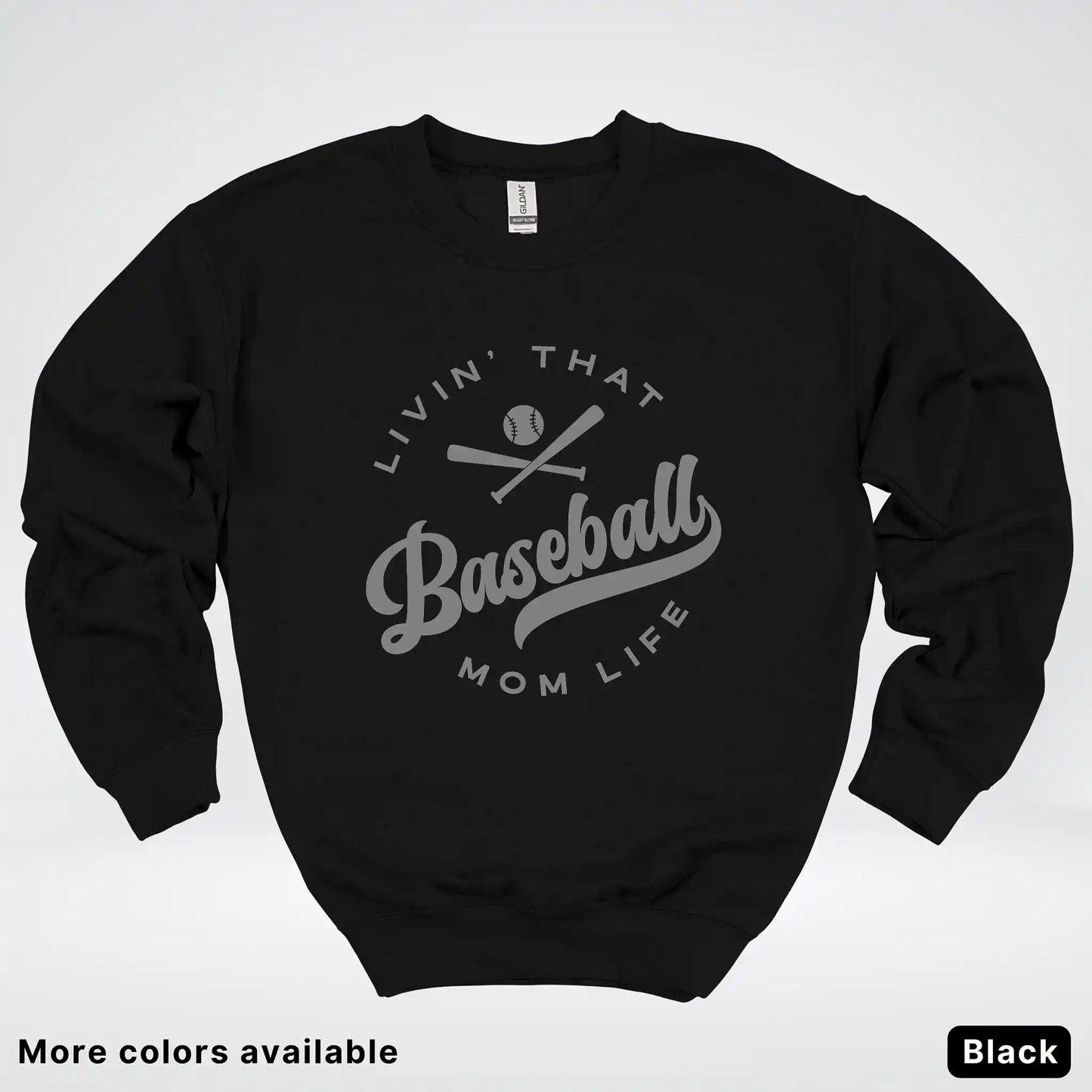 Livin' That Baseball Mom Life - Gray Design - Crewneck Sweatshirt