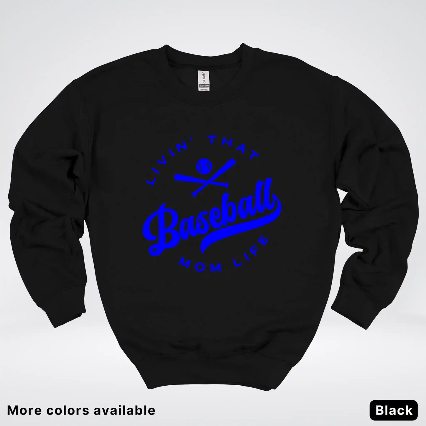 Livin' That Baseball Mom Life - Blue Design - Crewneck Sweatshirt