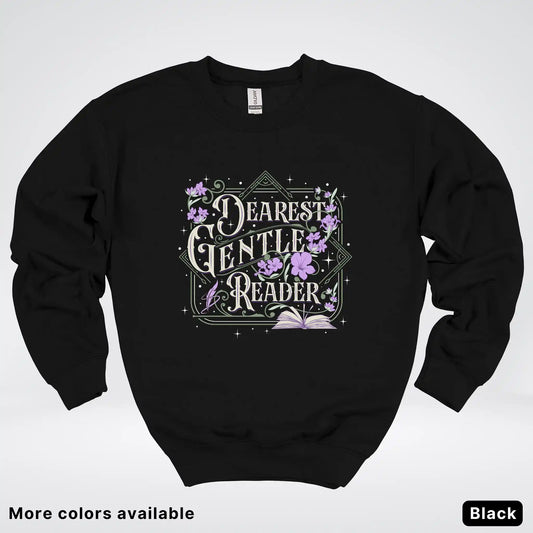 Dearest Gentle Reader – Vintage Floral Book Lover Graphic - Crewneck Sweatshirt