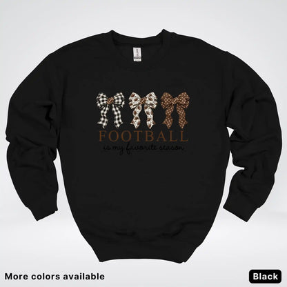 Football Is My Favorite Season – Game Day Bow - Crewneck Sweatshirt