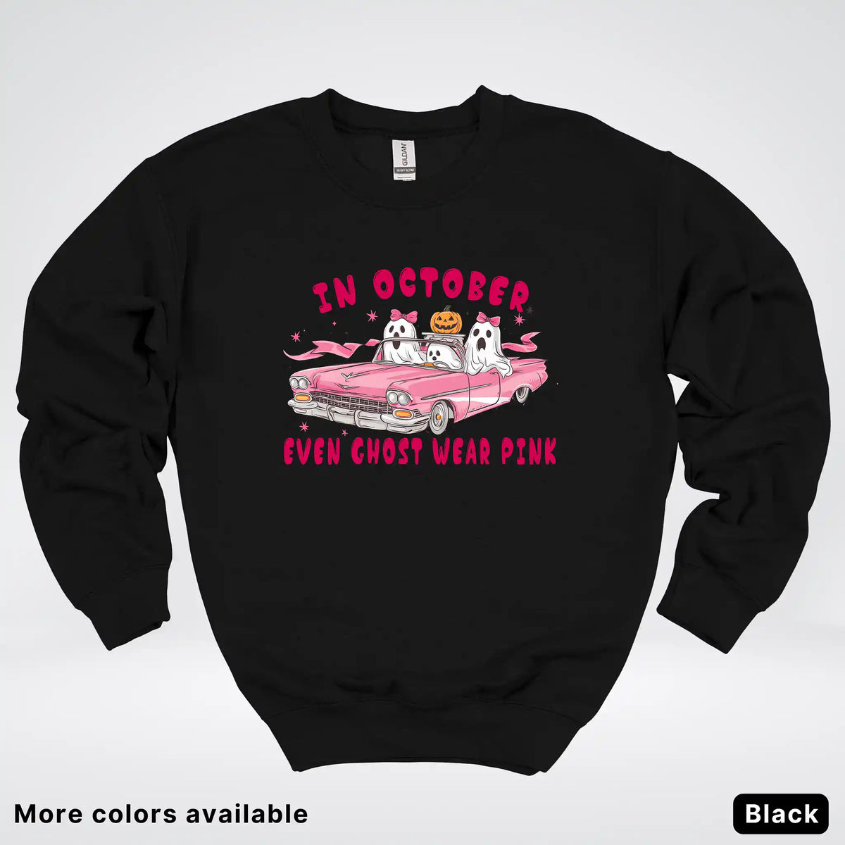 In October Even Ghost Wear Pink Breast Cancer Awareness Crewneck Sweatshirt