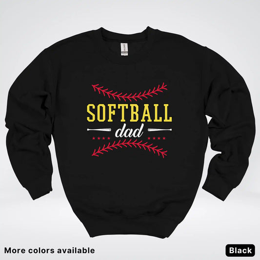 Softball Dad - White Design - Crewneck Sweatshirt