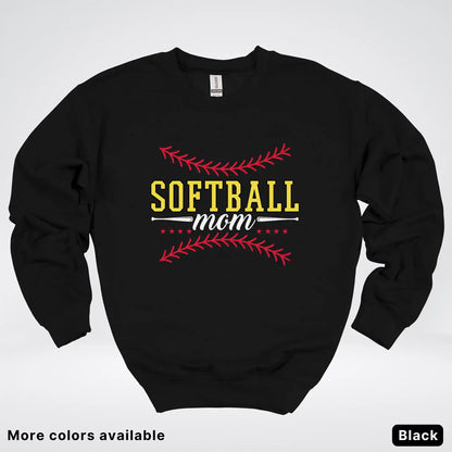 Softball Mom - White Design - Crewneck Sweatshirt