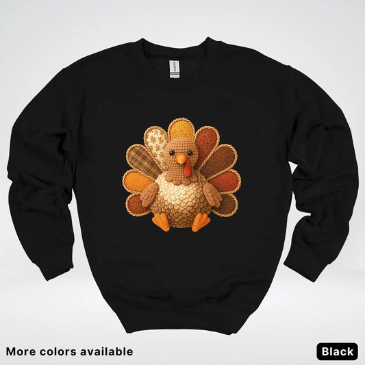 Fall Turkey Hook Yard Faux Crewneck Sweatshirt