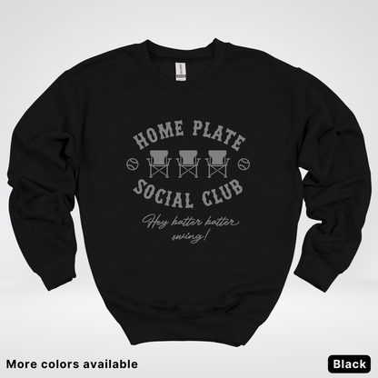 Home Plate Social Club – Gray Design - Crewneck