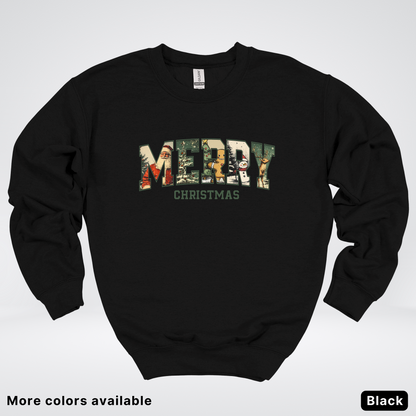 Vintage Merry Christmas Varsity - Crewneck