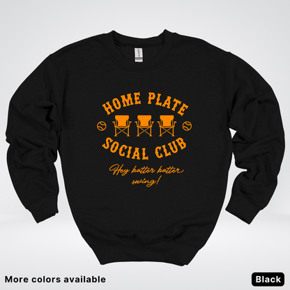 Home Plate Social Club – Orange Design - Crewneck