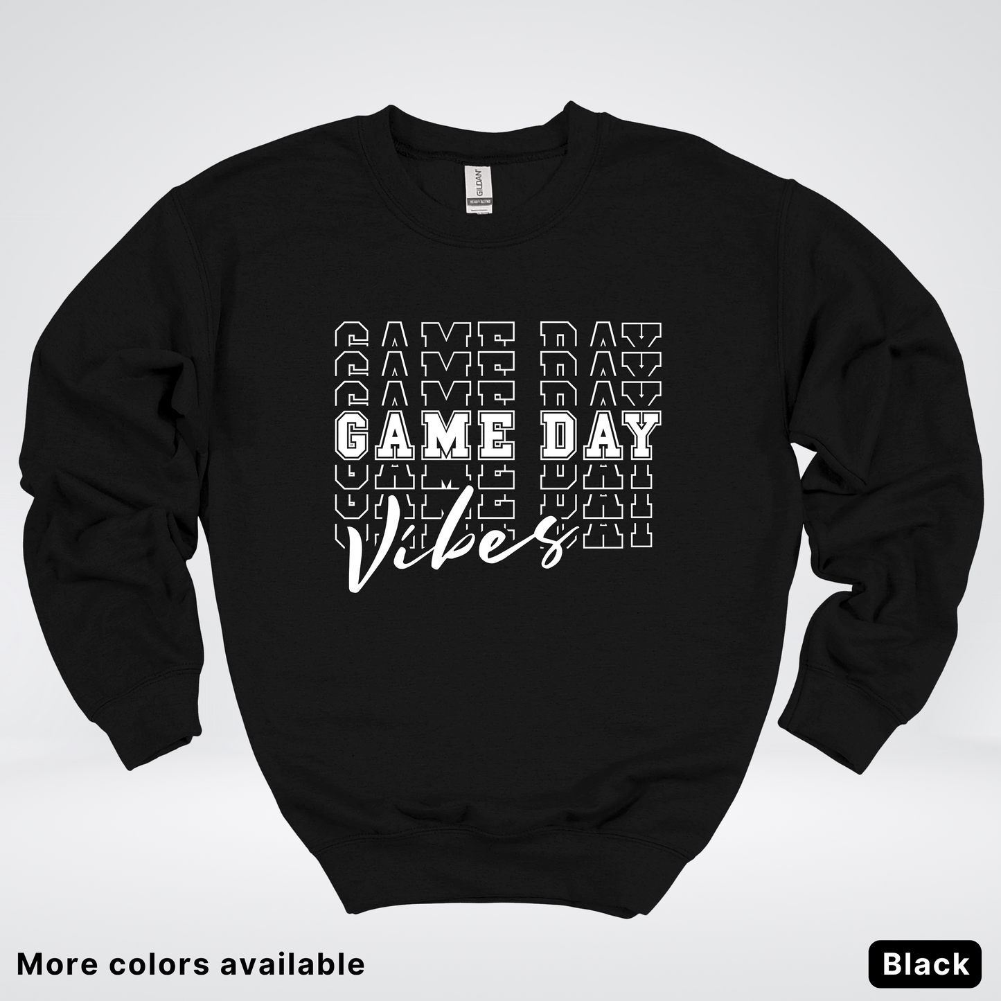 Game Day Vibes Stacked - White Design - Sweatshirt
