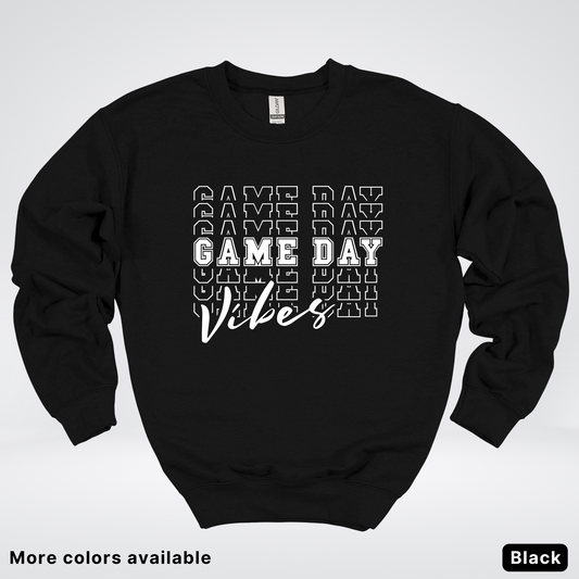 Game Day Vibes Stacked - White Design - Sweatshirt