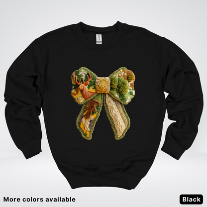 Forest Berry Bow Hook Yard Faux Look - Crewneck Sweatshirt