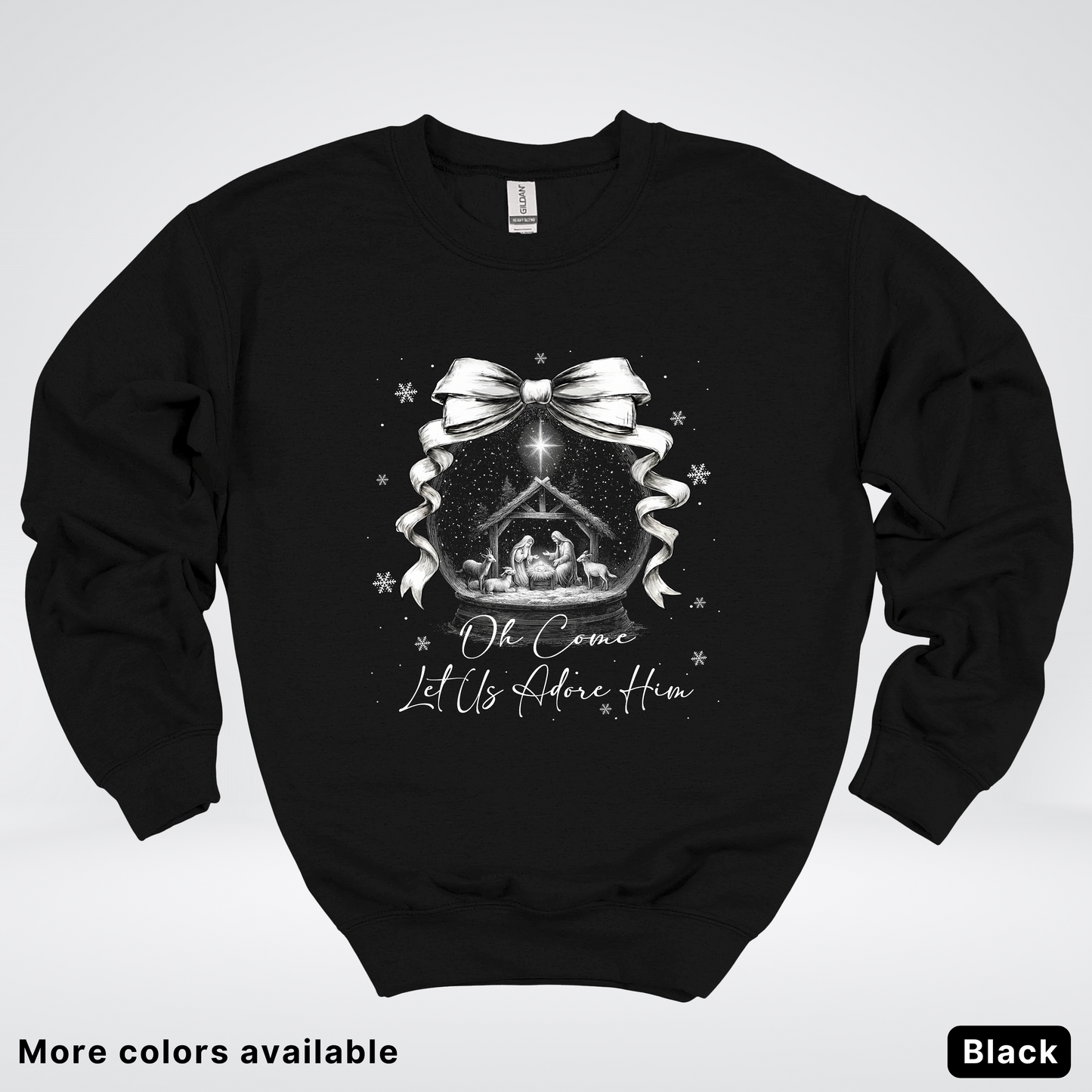 Oh Come Let Us Adore Him Nativity - Crewneck Sweatshirt