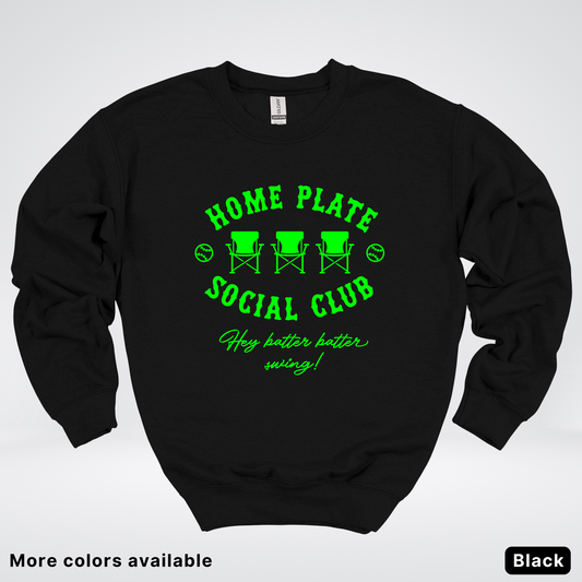 Home Plate Social Club – Green Design - Crewneck