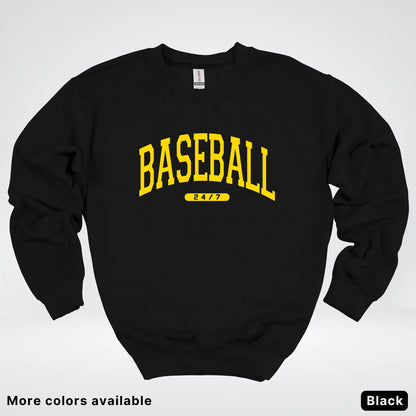 Baseball 24/7 – Gold Design - Crewneck Sweatshirt