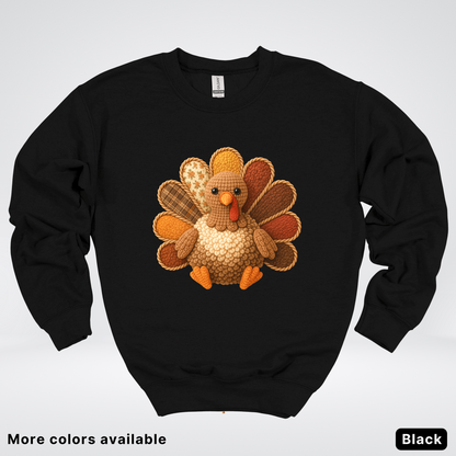 Turkey Crochet Thanksgiving Fall - Crewneck Sweatshirts