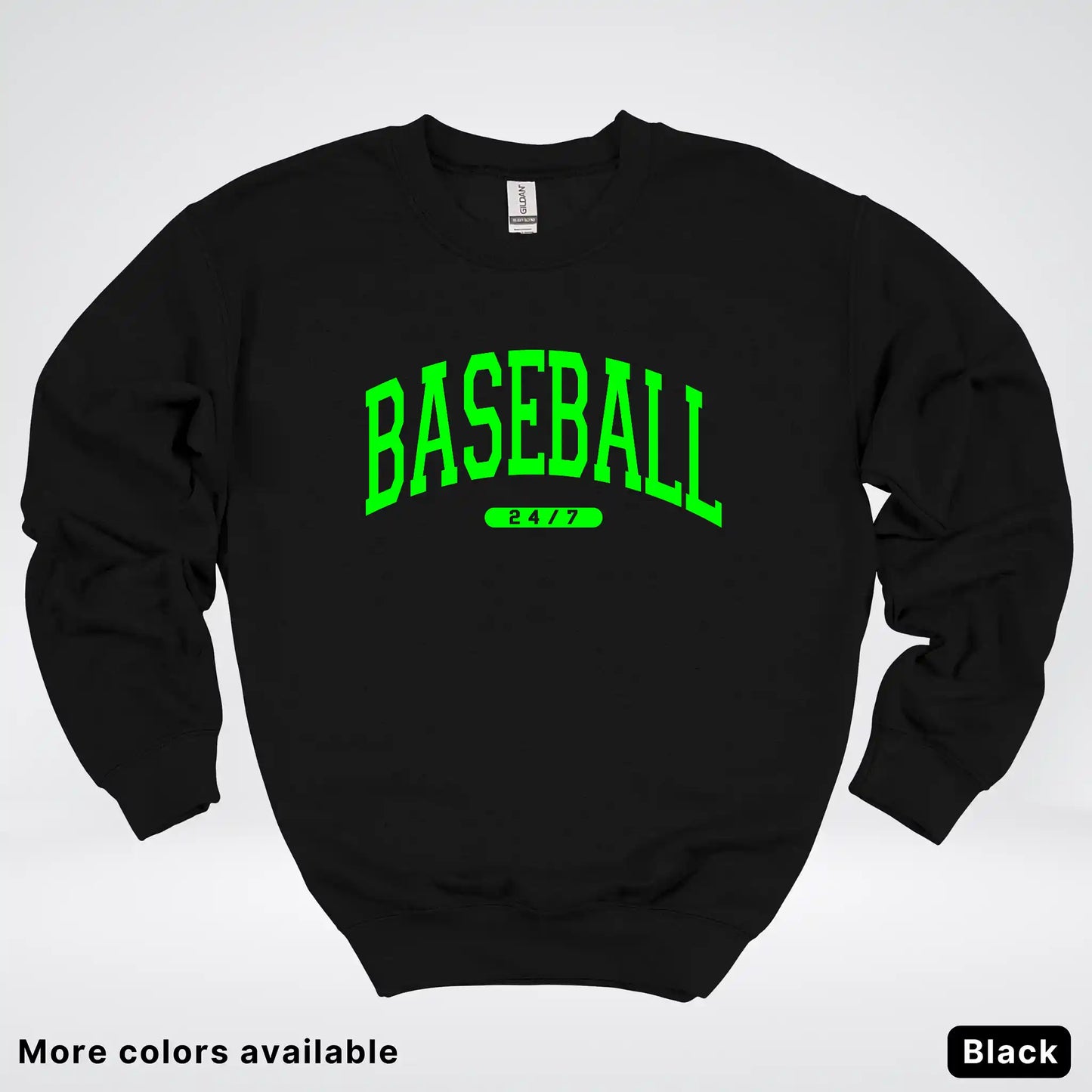 Baseball 24/7 – Green Design - Crewneck Sweatshirt
