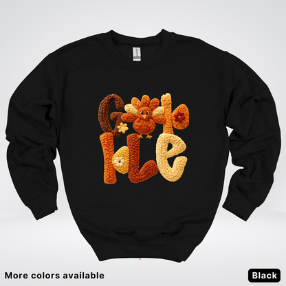 Gobble Crochet Turkey - Crewneck Sweatshirt