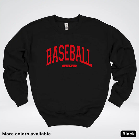 Baseball 24/7 – Red Design - Crewneck Sweatshirt