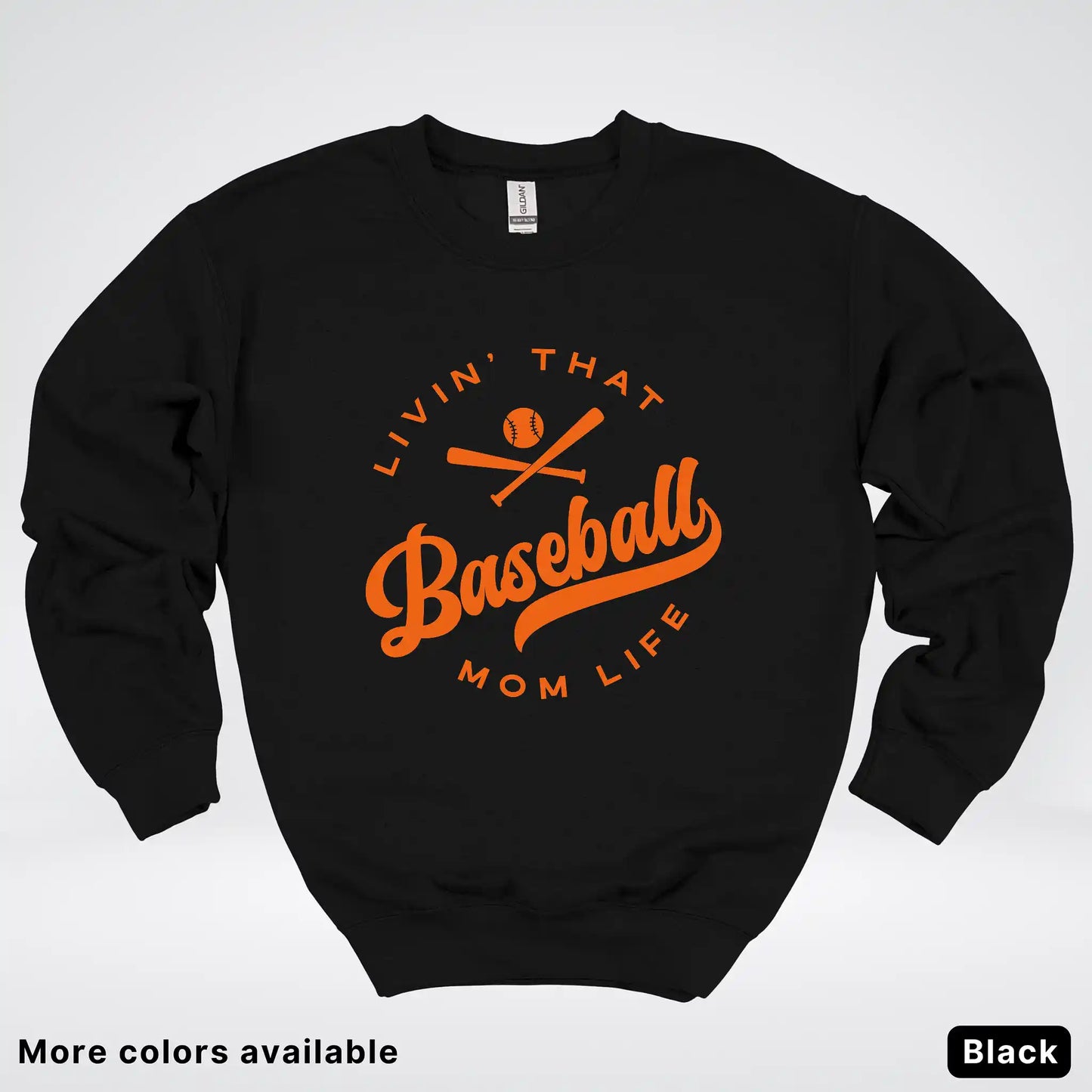 Livin' That Baseball Mom Life – Orange Design - Crewneck Sweatshirt