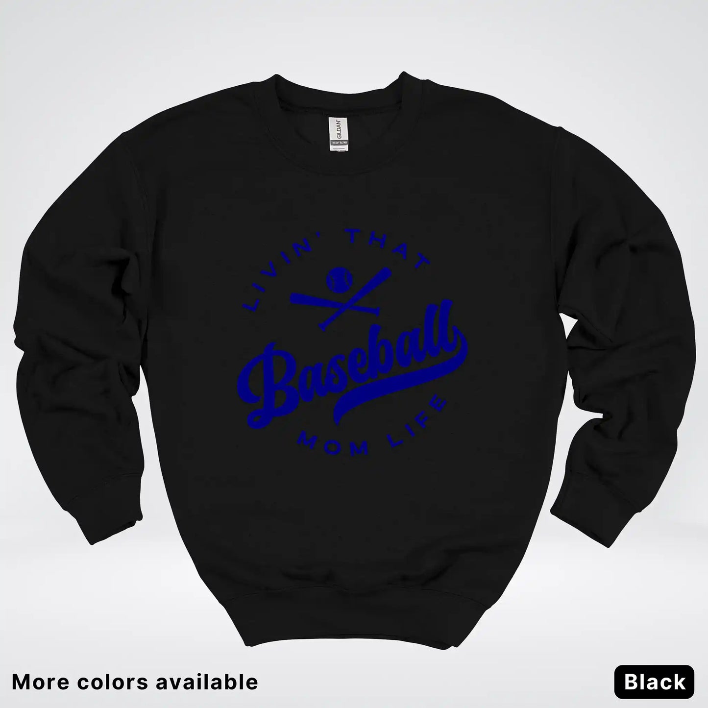 Livin' That Baseball Mom Life - Navy Design - Crewneck Sweatshirt