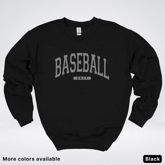 Baseball 24/7 – Gray Design - Crewneck Sweatshirt