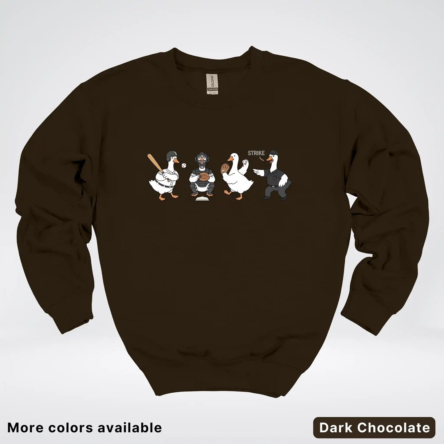 Baseball Goose Squad – Funny Baseball Goose Graphic Crewneck Sweatshirt