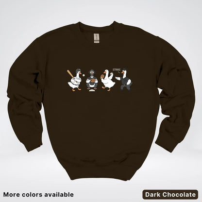Baseball Goose Squad – Funny Baseball Goose Graphic Crewneck Sweatshirt