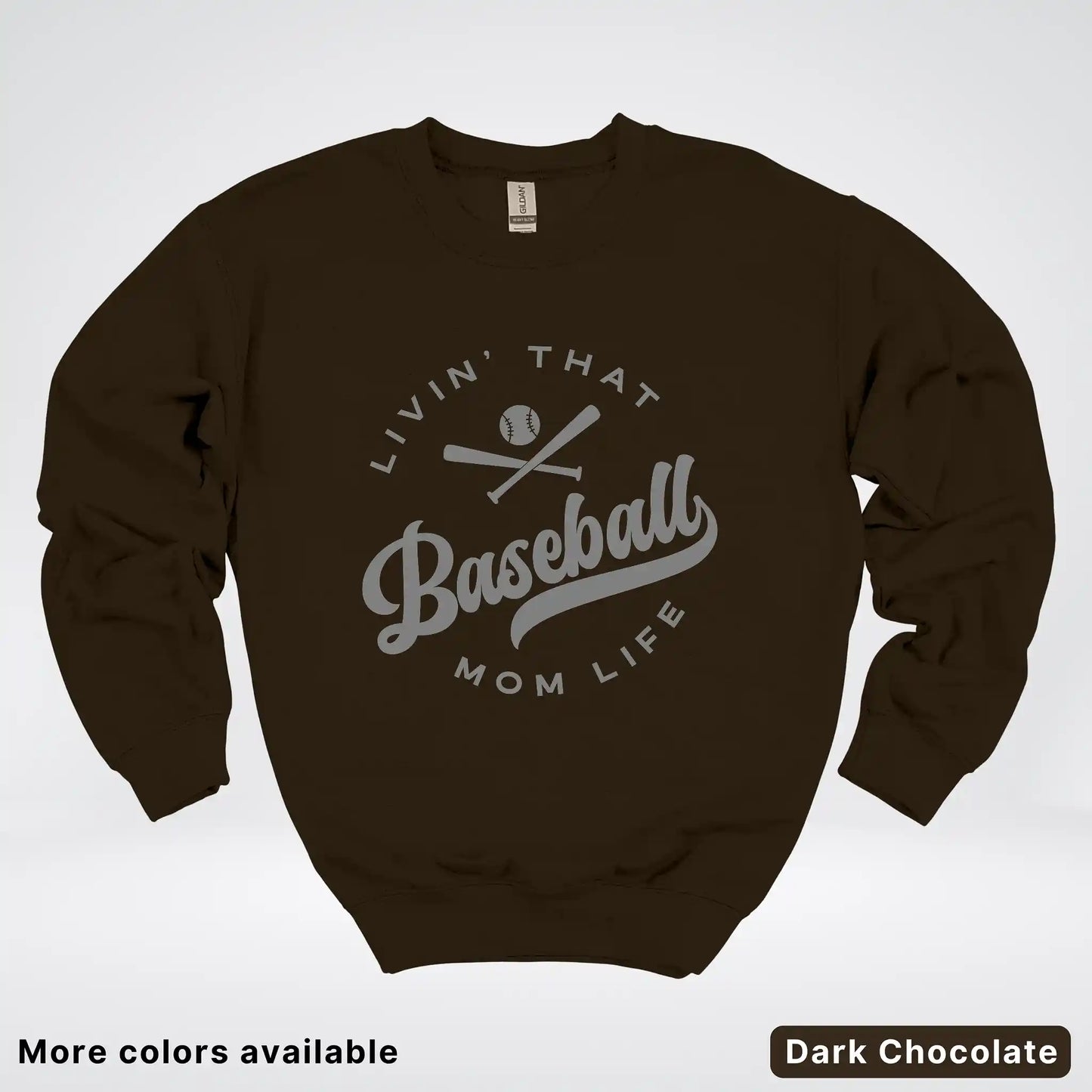 Livin' That Baseball Mom Life - Gray Design - Crewneck Sweatshirt