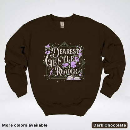 Dearest Gentle Reader – Vintage Floral Book Lover Graphic - Crewneck Sweatshirt