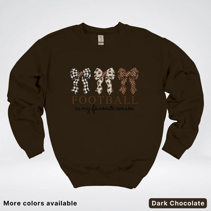 Football Is My Favorite Season – Game Day Bow - Crewneck Sweatshirt