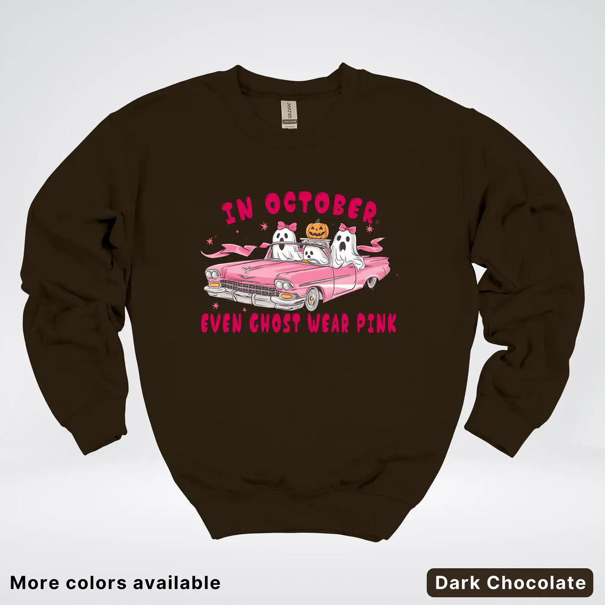 In October Even Ghost Wear Pink Breast Cancer Awareness Crewneck Sweatshirt