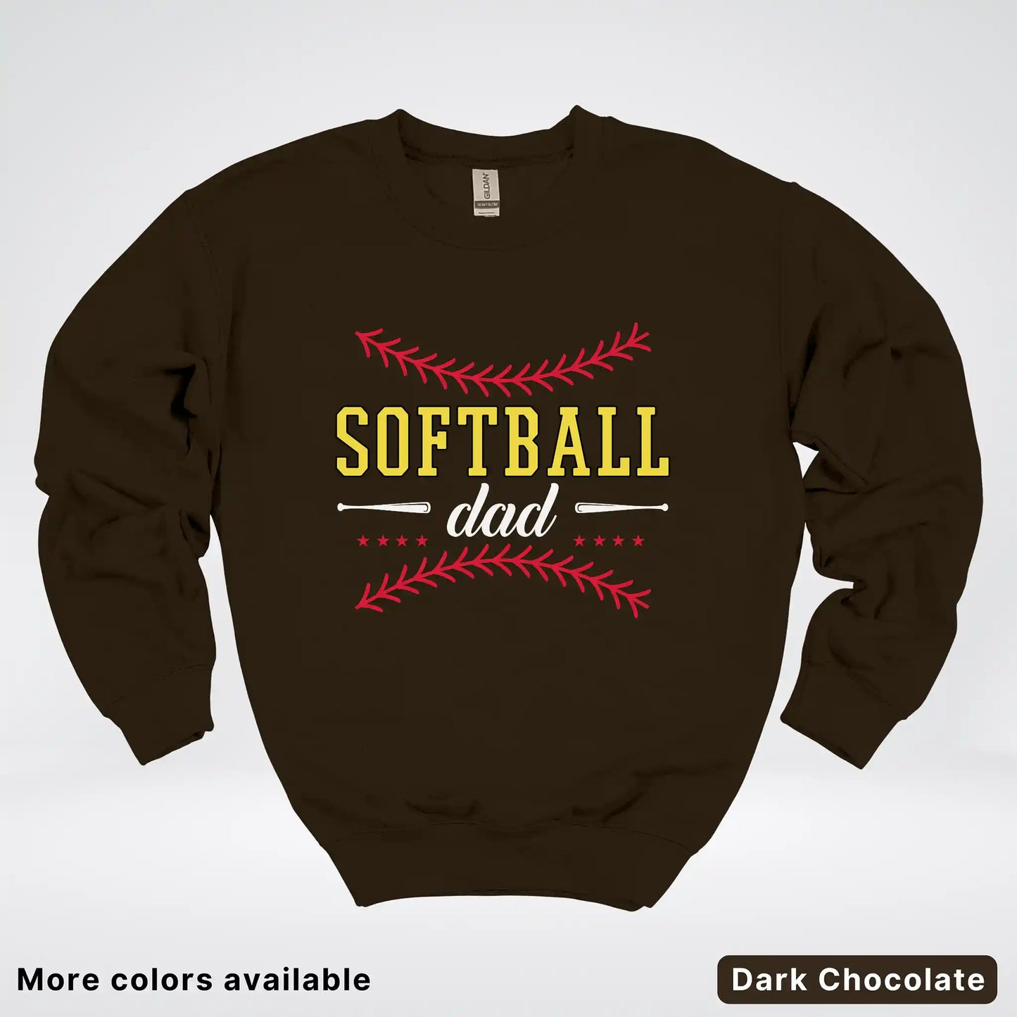 Softball Dad - White Design - Crewneck Sweatshirt